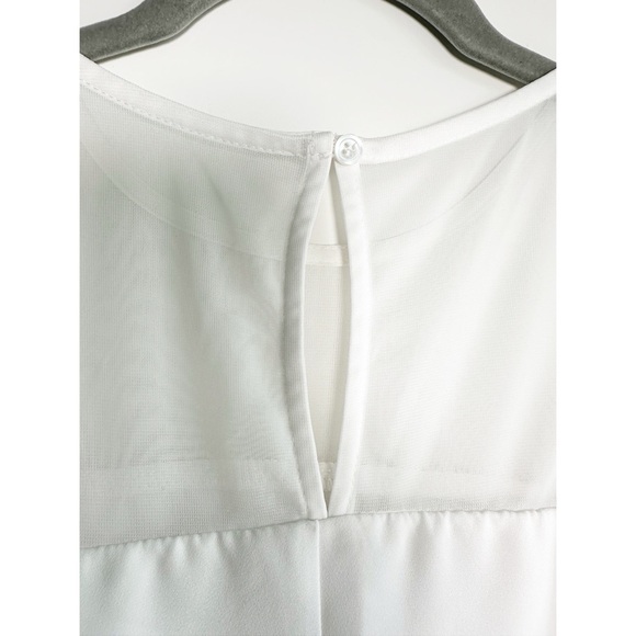 Jules & Leopold White Cold Shoulder Blouse Top Size Small Ruffle - Picture 5 of 9